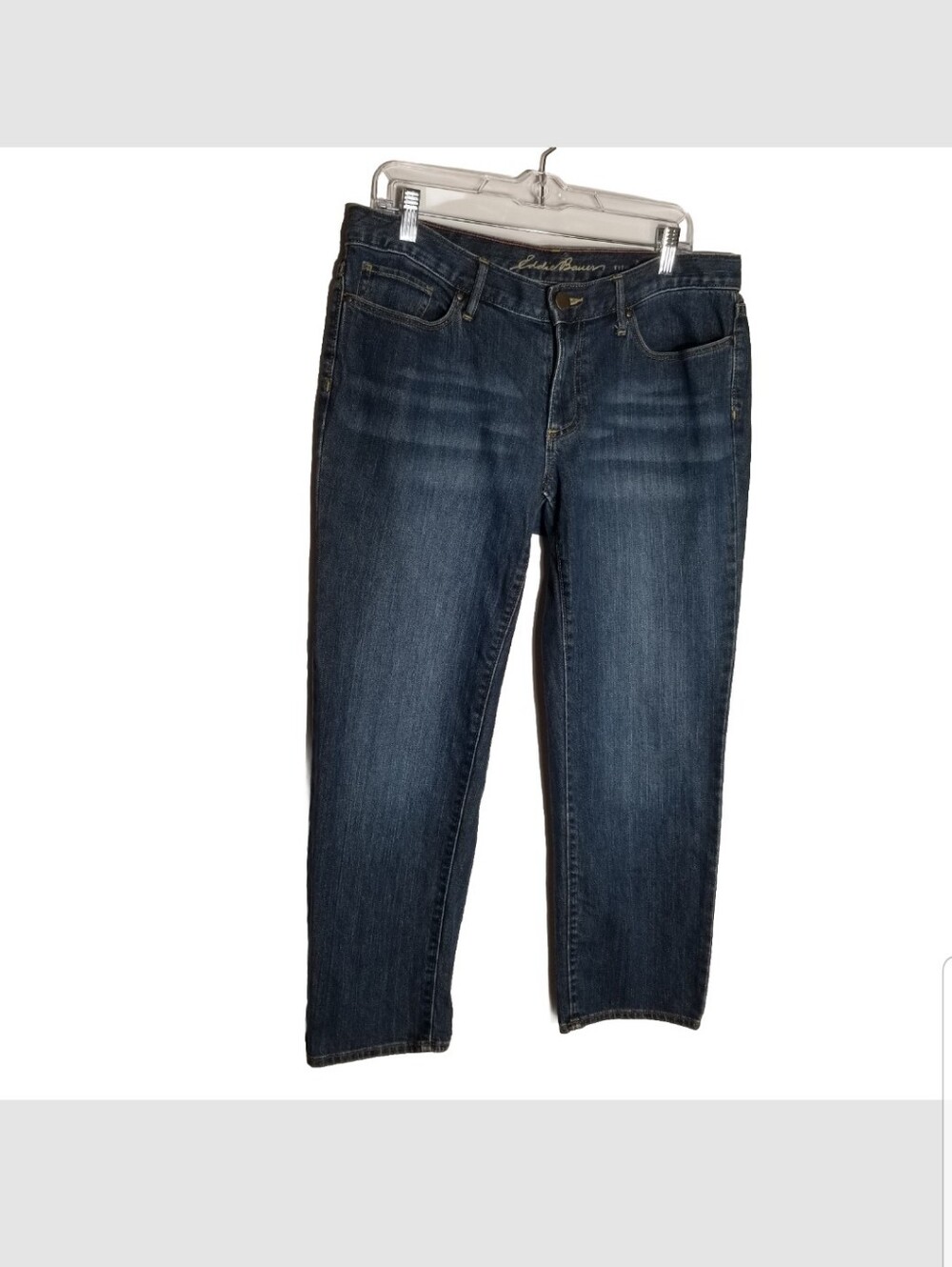 Eddie Bauer Boyfriend Crop Jeans Women's Size 8  Blue Denim 5 Pocket 32x27